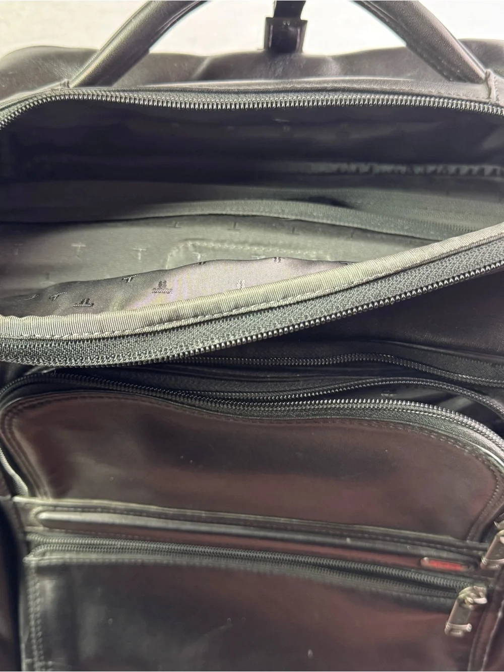 Vintage TUMI Black Leather Laptop Travel Backpack